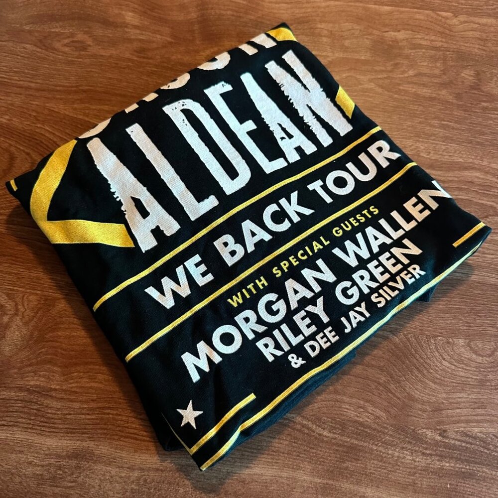 Gildan Jason Aldean Morgan Wallen Riley Green Dee Jay Silver Wee Back Tour Black - Picture 15 of 15